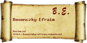Besenczky Efraim névjegykártya